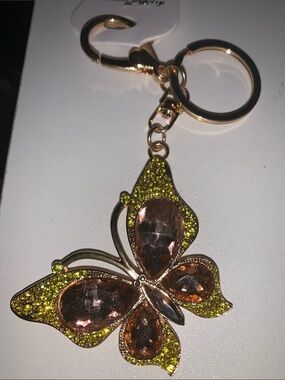Crystal Butterfly purse/bag purse charm keychain